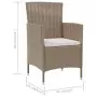 Sedie da Giardino con Cuscini 2 pz in Polyrattan Beige