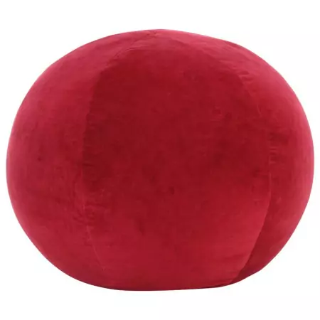 Pouf in Velluto di Cotone 50x35 cm Rosso