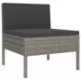 Set Divani da Giardino 2 pz con Cuscini in Polyrattan Grigio