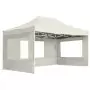 Gazebo Professionale Pieghevole Pareti Alluminio 4,5x3m Crema