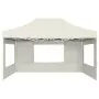 Gazebo Professionale Pieghevole Pareti Alluminio 4,5x3m Crema