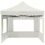 Gazebo Professionale Pieghevole Pareti Alluminio 4,5x3m Crema