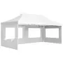 Gazebo Professionale Pieghevole Alluminio e Pareti 6x3m Bianco