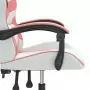 Sedia da Gaming Girevole Bianco e Rosa in Similpelle