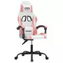 Sedia da Gaming Girevole Bianco e Rosa in Similpelle