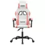 Sedia da Gaming Girevole Bianco e Rosa in Similpelle