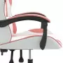 Sedia da Gaming Girevole Bianco e Rosa in Similpelle