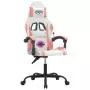 Sedia da Gaming Girevole Bianco e Rosa in Similpelle