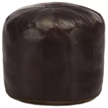 Pouf Marrone Scuro 40x35 cm in Vera Pelle di Capra