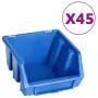 Kit Contenitori 48 pz con Pannelli a Parete Blu e Nero