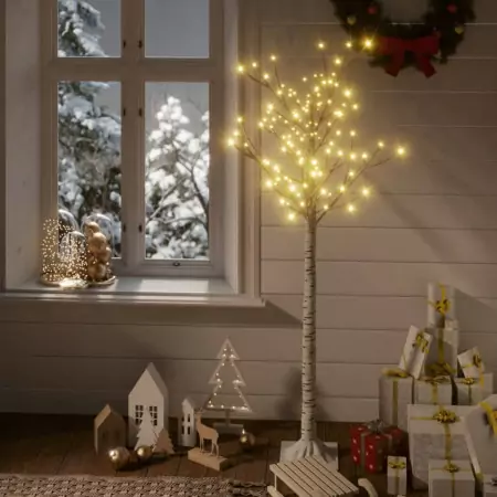 Albero Natale 140 LED 1,5m Salice Bianco Caldo Interno Esterno