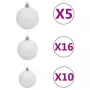 Set Albero Natale Artificiale con LED Palline e Pigne 240 cm