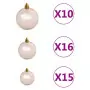 Set Albero Natale Artificiale con LED Palline e Pigne 240 cm