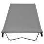 Lettino da Campeggio 180x60x19cm Tessuto Oxford e Acciaio Grigio