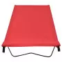 Lettini Campeggio 2pz 180x60x19cm Tessuto Oxford Acciaio Rosso