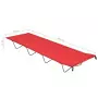 Lettini Campeggio 2pz 180x60x19cm Tessuto Oxford Acciaio Rosso