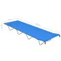 Lettino da Campeggio 180x60x19cm Tessuto Oxford e Acciaio Blu