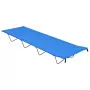 Lettini Campeggio 2 pz 180x60x19 cm Tessuto Oxford Acciaio Blu