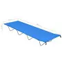 Lettini Campeggio 2 pz 180x60x19 cm Tessuto Oxford Acciaio Blu