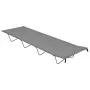 Lettini Campeggio 2pz 180x60x19cm Tessuto Oxford Acciaio Grigio