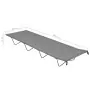 Lettini Campeggio 2pz 180x60x19cm Tessuto Oxford Acciaio Grigio