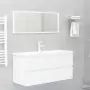 Set Mobili da Bagno 2 pz Bianco in Truciolato