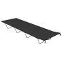 Lettini Campeggio 2 pz 180x60x19 cm Tessuto Oxford Acciaio Nero