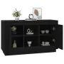 Credenza Nera 102x35x60 cm in Legno Multistrato