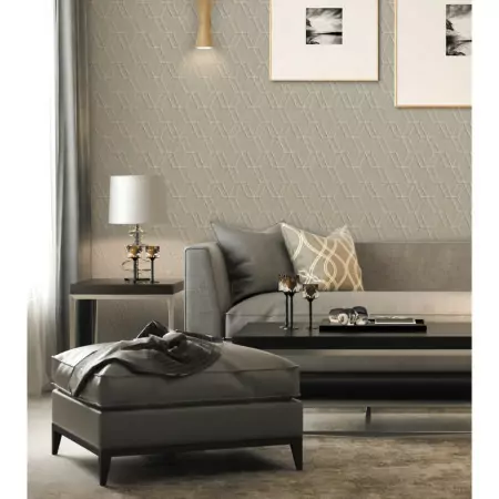 DUTCH WALLCOVERINGS Carta da Parati Design Esagonale Grigio