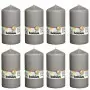 Bolsius Candele Moccoli 8 pz 150x78 mm Grigio Caldo