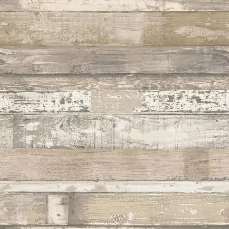 Homestyle Carta da Parati Old Wood Marrone e Beige