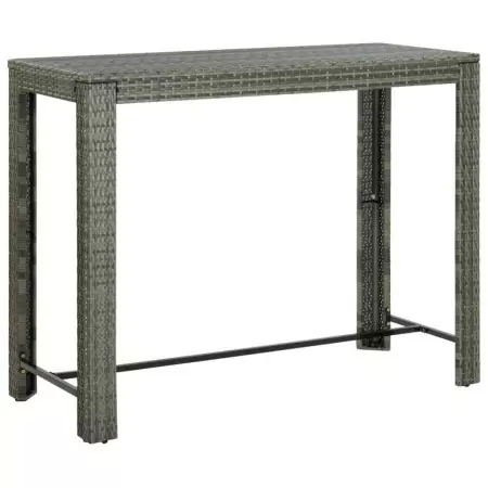 Tavolo Bar da Giardino Grigio 140,5x60,5x110,5 cm in Polyrattan