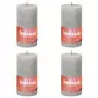 Bolsius Candele Rustiche Colonna Shine 4 pz 130x68 mm Grigio Sabbia