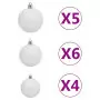 Set Albero Natale Artificiale con LED Palline e Pigne 180 cm