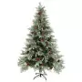 Albero di Natale con LED e Pigne Verde e Bianco 120 cm PVC e PE