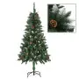 Albero di Natale Artificiale con Luci a LED e Pigne 150 cm