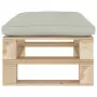 Pouf da Giardino su Pallet con Cuscino Beige in Legno