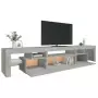 Mobile Porta TV con Luci LED Grigio Cemento 215x36,5x40 cm