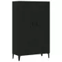 Credenza Nera 70x31x115 cm in Legno Multistrato