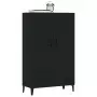 Credenza Nera 70x31x115 cm in Legno Multistrato