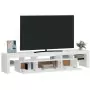 Mobile Porta TV con Luci LED Bianco Lucido 200x36,5x40 cm