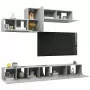 Set Porta TV 6 pz Grigio Cemento in Truciolato