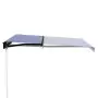 Tenda da Sole Retrattile Manuale con LED 350x250cm Blu e Bianca