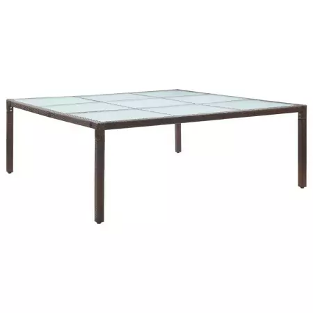 Tavolo da Giardino Marrone 200x200x74 cm in Polyrattan