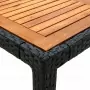 Tavolo da Giardino 190x90x75 cm Polyrattan Legno di Acacia Nero