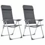 Sedie da Campeggio 2 pz in Alluminio Grigio 58x69x111 cm