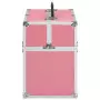 Valigia per Cosmetici 37x24x35 cm Rosa in Alluminio