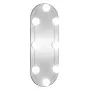 Specchio da Parete con Luci LED 15x40 cm Vetro Ovale