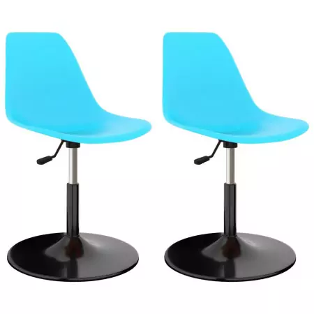 324193  Swivel Dining Chairs 2 pcs Blue PP