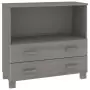 Credenza Grigio Chiaro 85x35x80 cm in Legno Massello di Pino